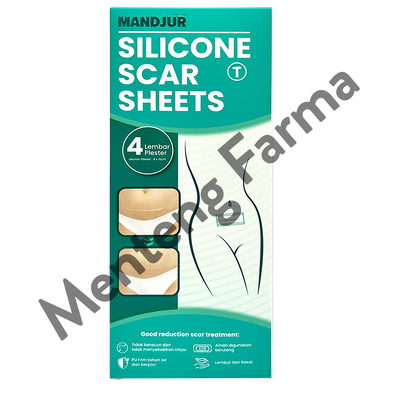 Silicone Scar Sheets Mandjur - Plaster penghilang bekas luka keloid - Transparant - Menteng Farma