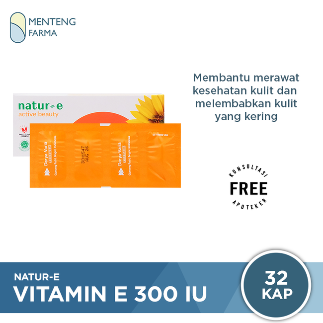 Natur E Natural Vitamin E 300 IU Isi 32 Kapsul - Menteng Farma