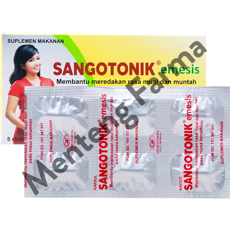 Sangotonik Emesis 6 Kapsul - Meredakan Mual & Muntah di Masa Kehamilan - Menteng Farma