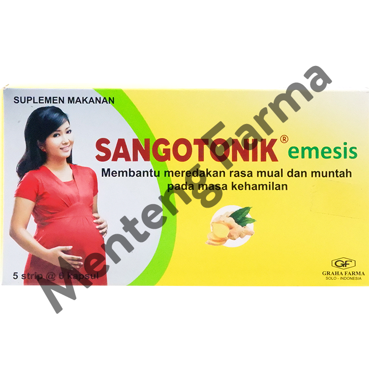 Sangotonik Emesis 6 Kapsul - Meredakan Mual & Muntah di Masa Kehamilan - Menteng Farma