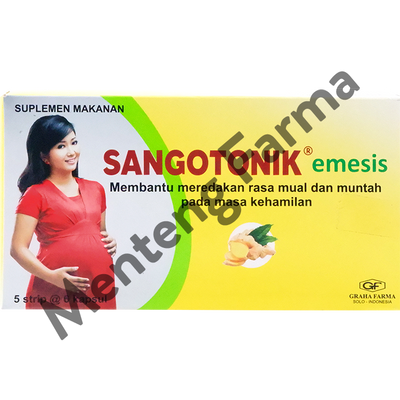 Sangotonik Emesis 6 Kapsul - Meredakan Mual & Muntah di Masa Kehamilan - Menteng Farma