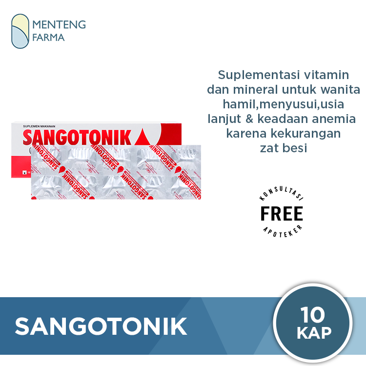 Sangotonik 10 Kapsul - Suplemen Penambah Darah - Menteng Farma