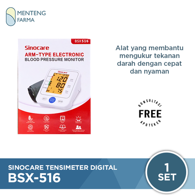 Sinocare BSX-516 Tensimeter Digital Otomatis - Pengukur Tekanan Darah - Menteng Farma