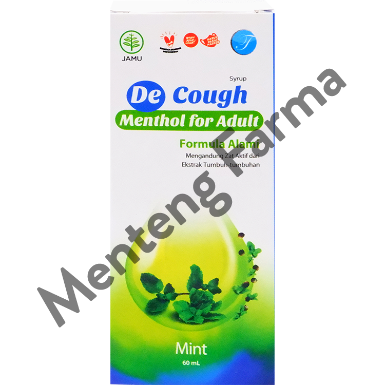 De Cough Rasa Menthol Sirup Dewasa 60 mL - Herbal Pereda Batuk - Menteng Farma