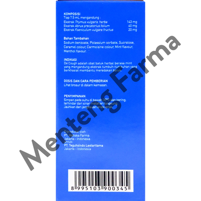 De Cough Rasa Menthol Sirup Dewasa 60 mL - Herbal Pereda Batuk - Menteng Farma