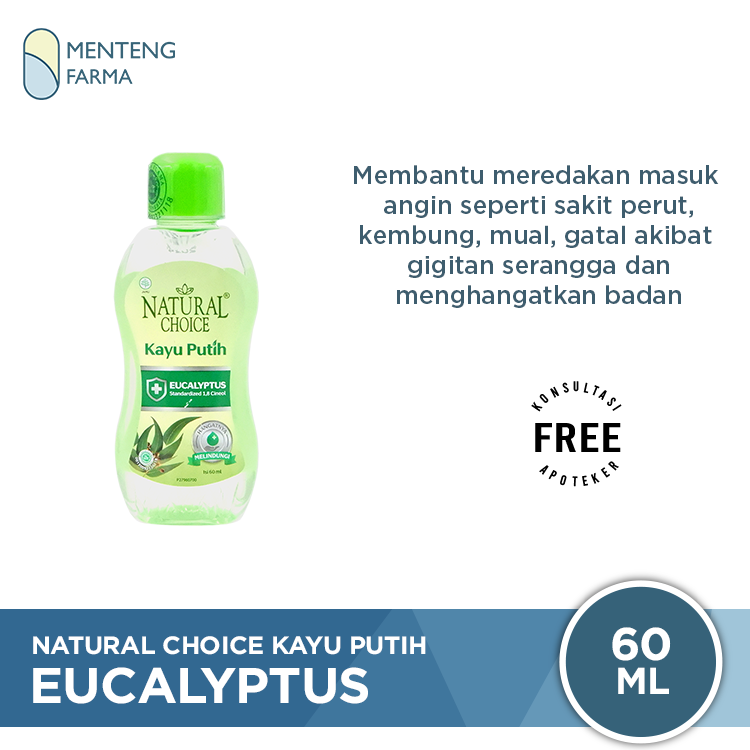 Natural Choice Kayu Putih Eucalyptus 60 mL - Meredakan Masuk Angin & Menghangatkan Tubuh - Menteng Farma