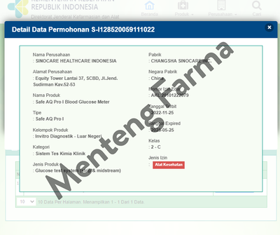 Sinocare Safe AQ Pro I Alat Cek Gula Darah - Menteng Farma