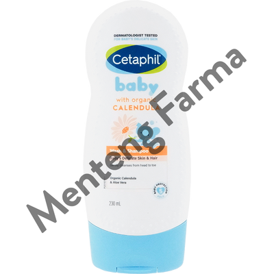 Cetaphil Baby Wash & Shampoo with Organic Calendula 230 mL - Sabun & Shampoo Perawatan Kulit Bayi - Menteng Farma