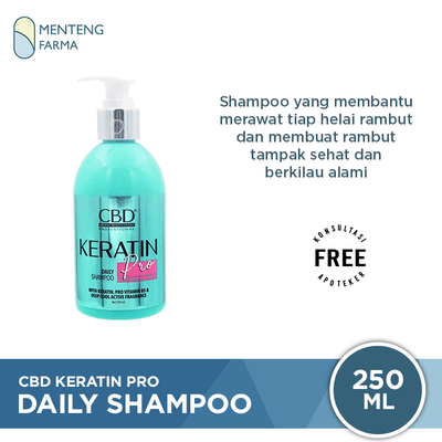 CBD Keratin Pro Daily Shampoo 250 mL - Shampoo Keratin Perawatan Rambut - Menteng Farma