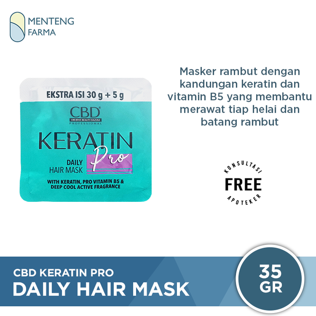 CBD Keratin Pro Daily Hair Mask 35 Gr - Masker Rambut Keratin - Menteng Farma