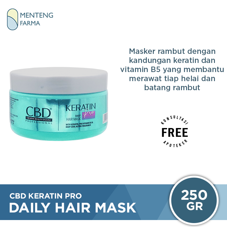 CBD Keratin Pro Daily Hair Mask 250 Gr - Masker Rambut Keratin - Menteng Farma