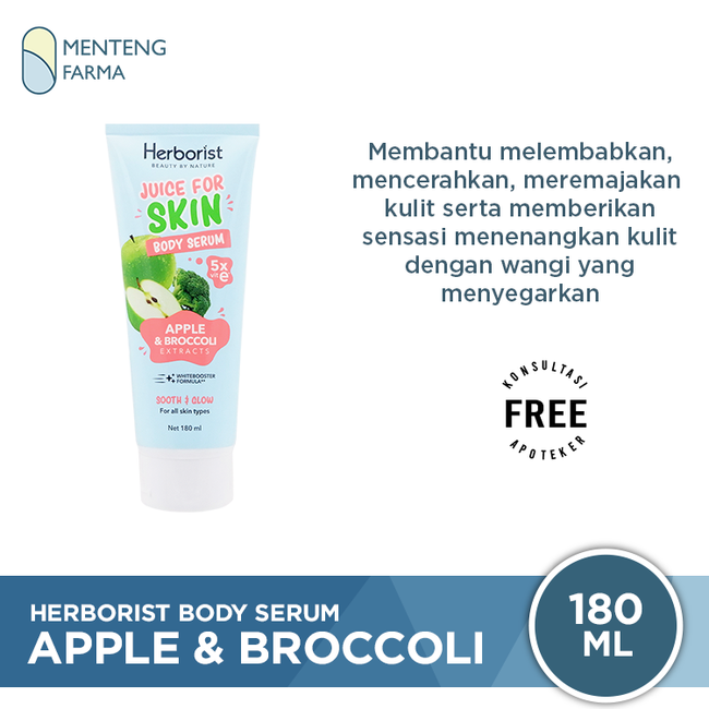 Herborist Juice For Skin Body Serum Apple & Broccoli 180 mL - Melembabkan dan Menenangkan Kulit - Menteng Farma