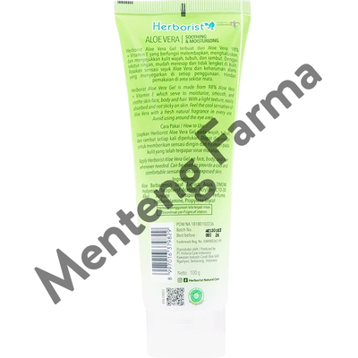 Herborist Skin Moisturizer Aloe Vera Gel Tube 100 Gr - Melembabkan dan Menyejukkan Kulit - Menteng Farma