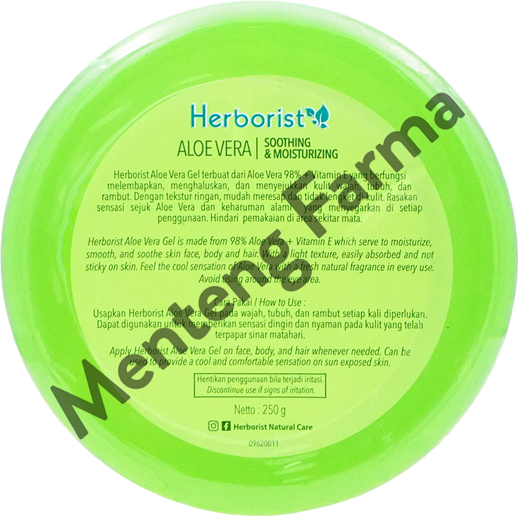 Herborist Skin Moisturizer Aloe Vera Gel Pot 250 Gr - Melembabkan dan Menyejukkan Kulit - Menteng Farma