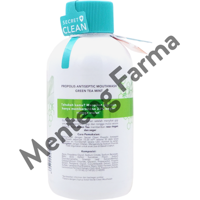 Secret Clean Propolis Antiseptic Mouthwash Green Tea Mint 150 mL - Obat Kumur Antiseptik - Menteng Farma