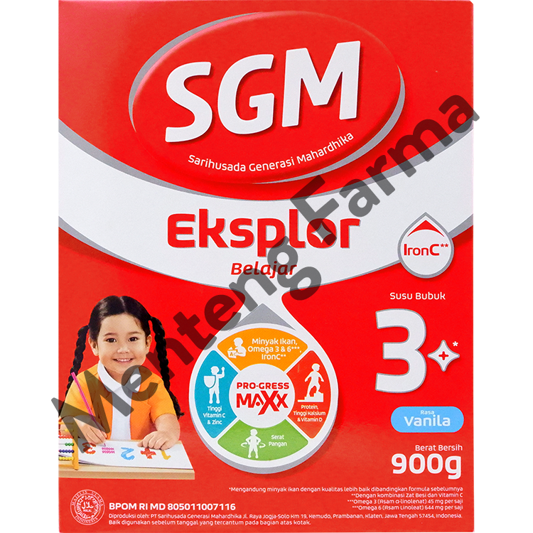 SGM Eksplor 3 Plus Vanila 900 Gram - Susu Pertumbuhan Anak 3 - 5 Tahun - Menteng Farma