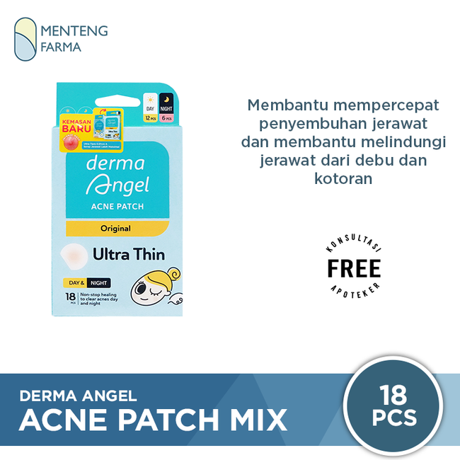 Derma Angel Acne Patch Mix 18 Pcs - Plaster / Stiker Jerawat - Menteng Farma