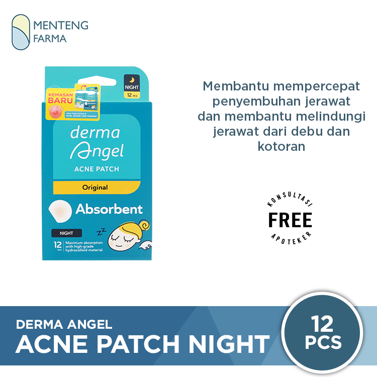 Derma Angel Acne Patch Night 12 Pcs - Plaster Jerawat - Menteng Farma