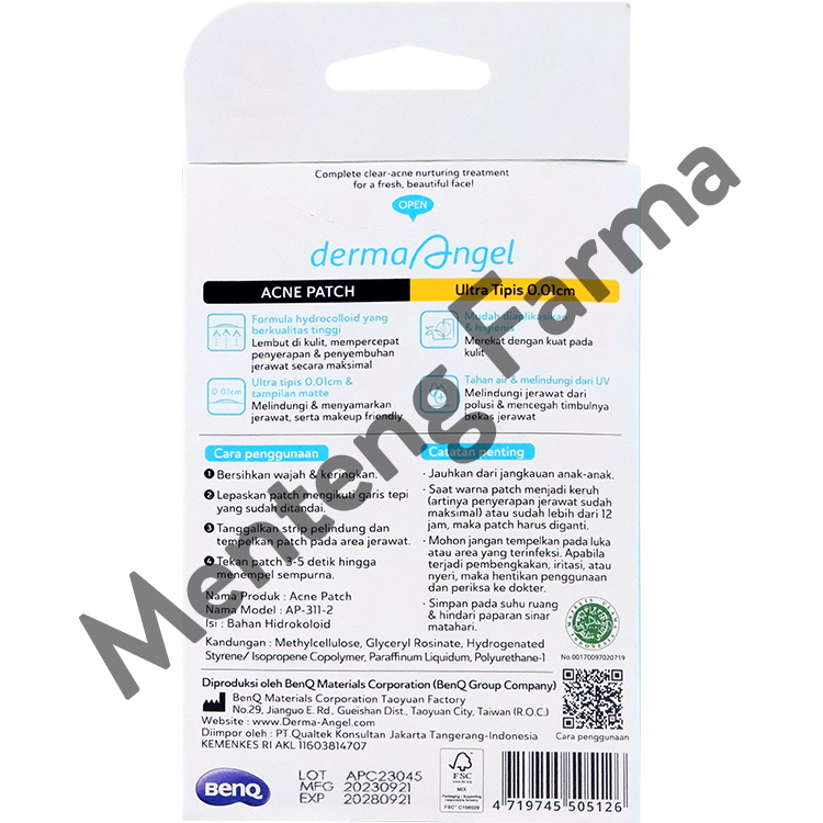 Derma Angel Acne Patch Night 12 Pcs - Plaster Jerawat - Menteng Farma