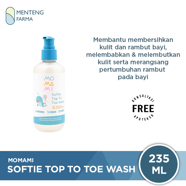 Momami Softie Top to Toe Wash 235 mL - Sabun dan Shampoo Bayi - Menteng Farma