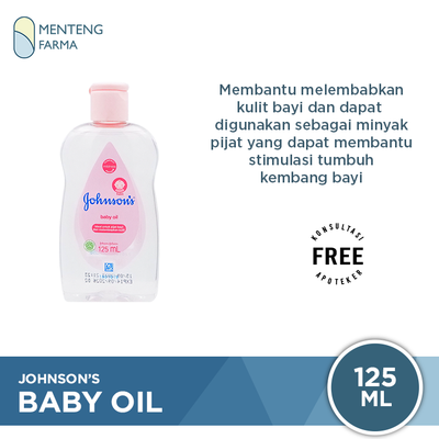 Johnson's Baby Oil 125 mL - Melembabkan Kulit & Minyak Pijat Bayi - Menteng Farma