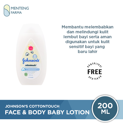 Johnson's Cottontouch Face & Body Baby Lotion 200 mL - Melembabkan dan Melembutkan Kulit Bayi - Menteng Farma