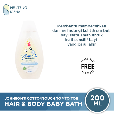 Johnson's Cottontouch TTT Hair & Body Baby Bath 200 mL - Melembutkan Kulit Sensitif Bayi - Menteng Farma