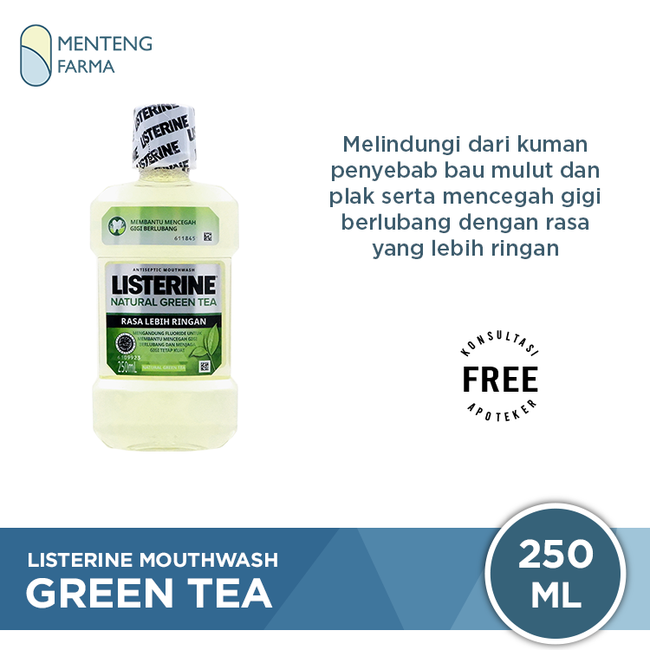 Listerine Green Tea Mouthwash 250 mL - Membantu Mencegah Gigi Berlubang