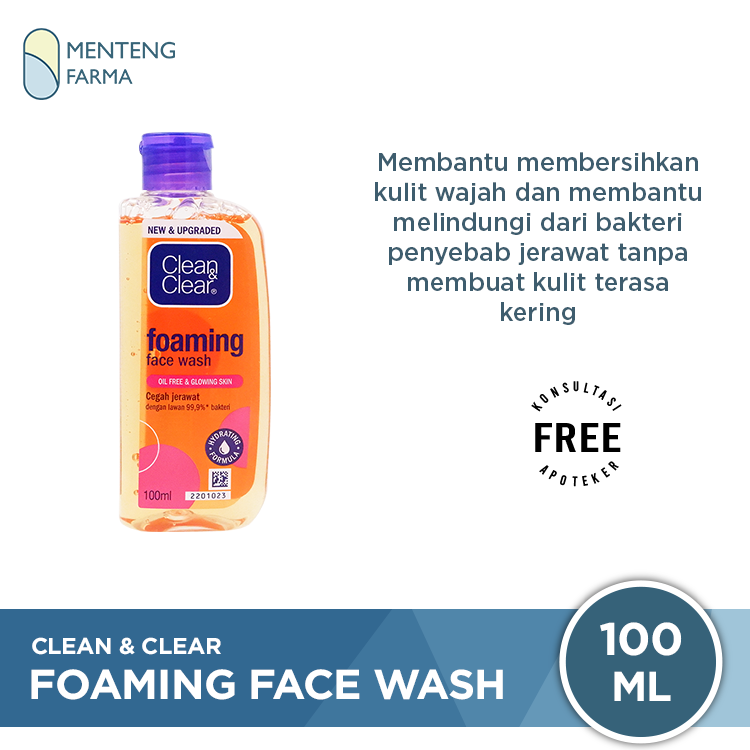 Clean & Clear Foaming Face Wash 100 mL - Sabun Cuci Muka Pembersih Wajah