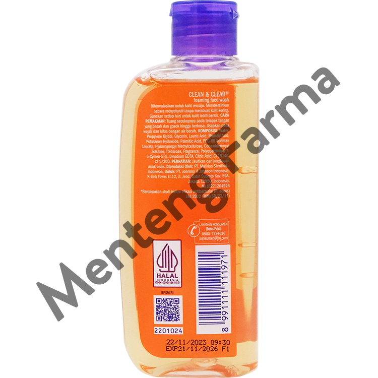 Clean & Clear Foaming Face Wash 100 mL - Sabun Cuci Muka Pembersih Wajah