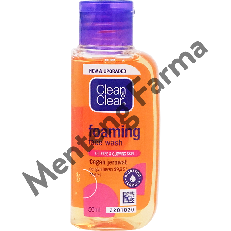 Clean & Clear Foaming Face Wash 50 mL - Sabun Cuci Muka Pembersih Wajah