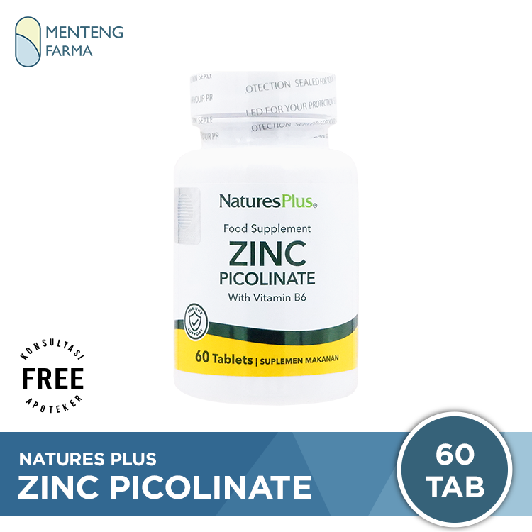 Natures Plus Zinc Picolinate 60 Tablet - Suplemen Kesehatan Hati