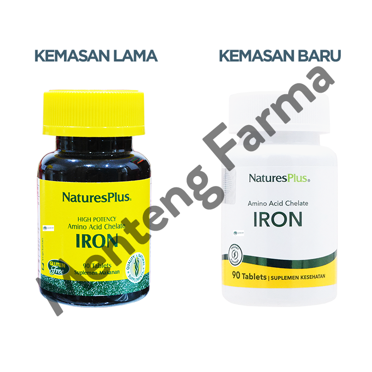 Natures Plus Iron 90 Tablet - Suplemen Zat Besi, Anemia, dan Kelelahan