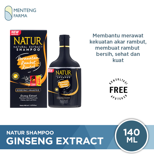 Natur Shampoo Gingseng Extract 140 ML - Perawatan Rambut Rontok