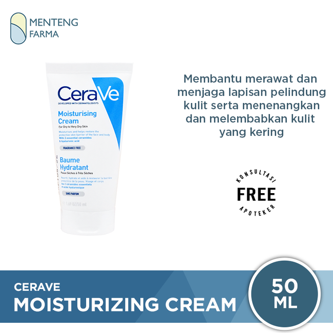 Cerave Moisturizing Cream 50 ml - Merawat Kulit yang Kering