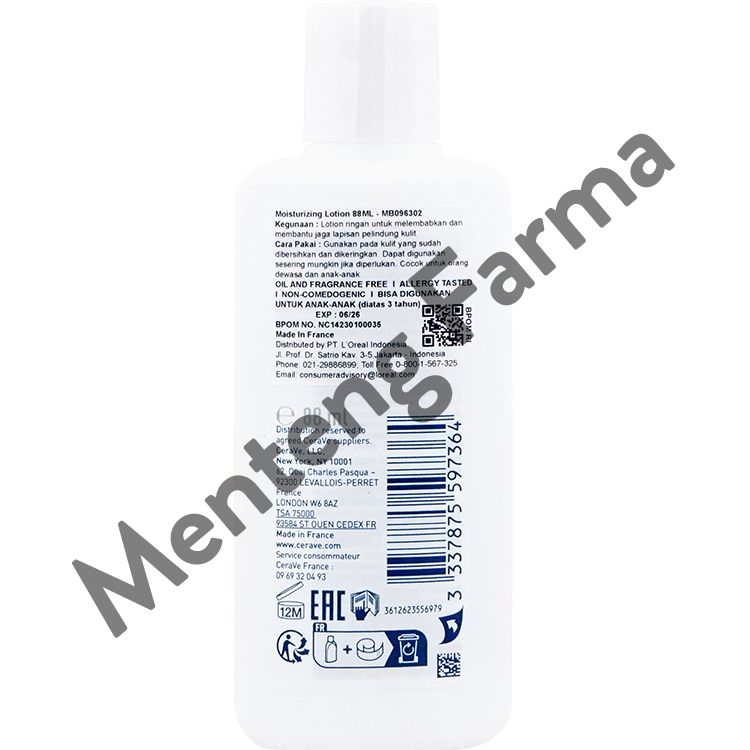 Cerave Moisturizing Lotion 88 ml - Melembabkan dan Melindungi Skin Barrier