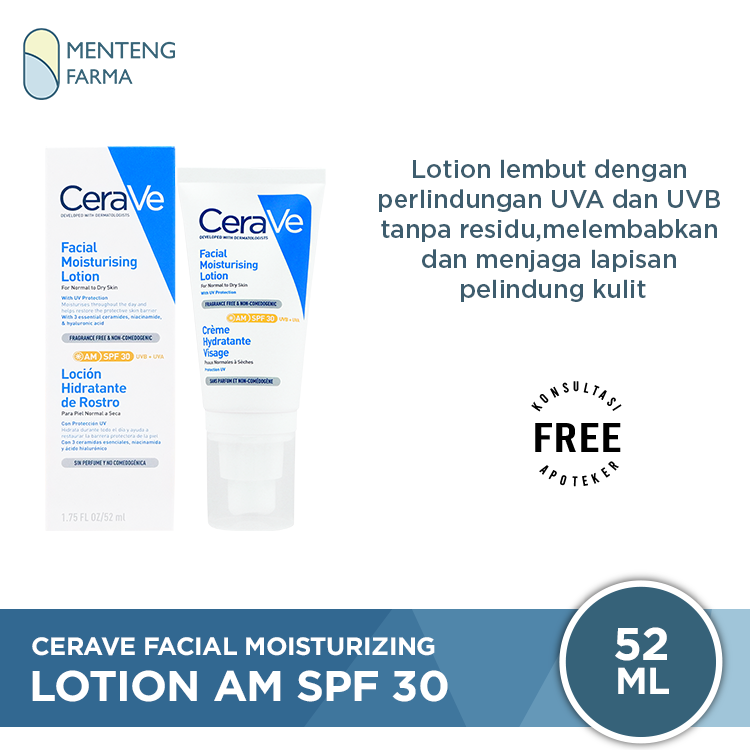 Cerave Facial Moisturizing Lotion AM SPF 30 52 ml - Melindungi dari Sinar Ultraviolet