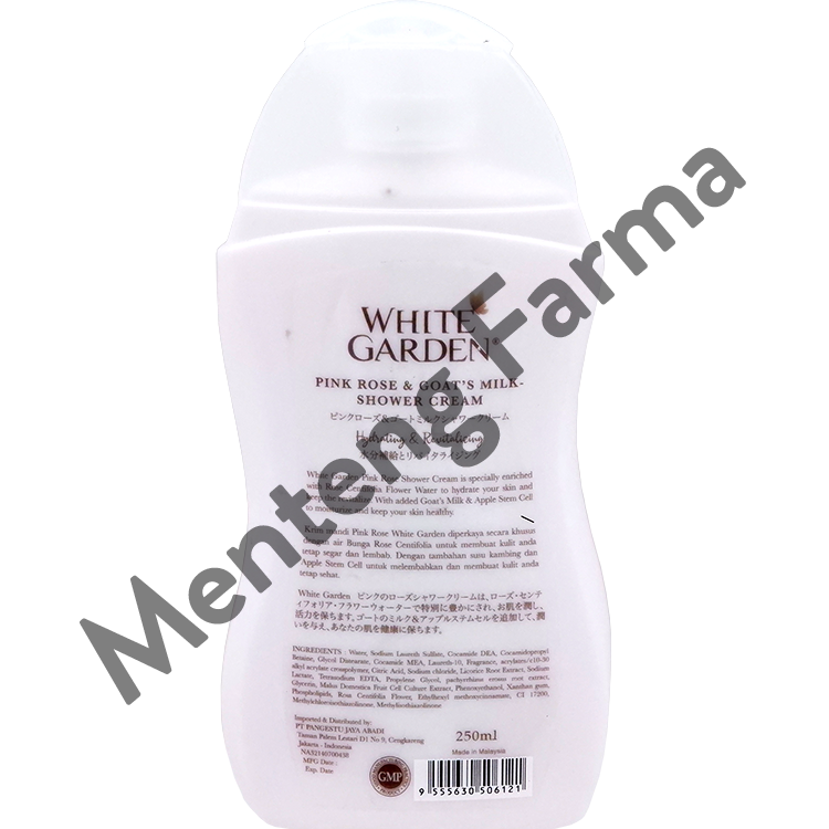 White Garden Shower Cream 250 ml Pink Rose - Melembabkan dan Menyegarkan Kulit