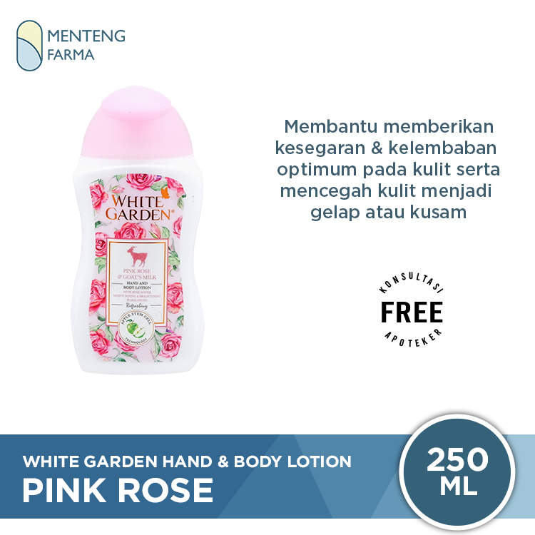 White Garden Hand & Body Lotion 250 ml Pink Rose - Melembabkan dan Mencegah Kulit Kusam