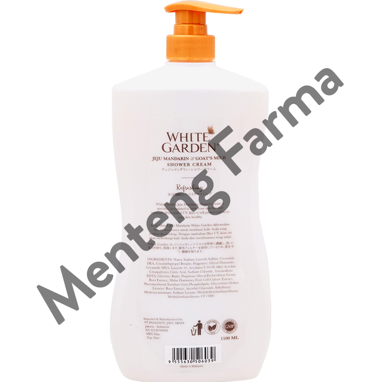 White Garden Shower Cream 1100 ml Jeju Mandarin - Melembutkan dan Melembabkan Kulit