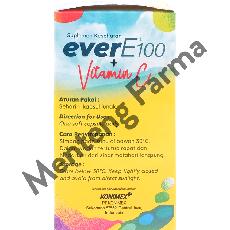 Ever E 100 + Vitamin C 30 Kapsul - Suplemen Vitamin E dan C