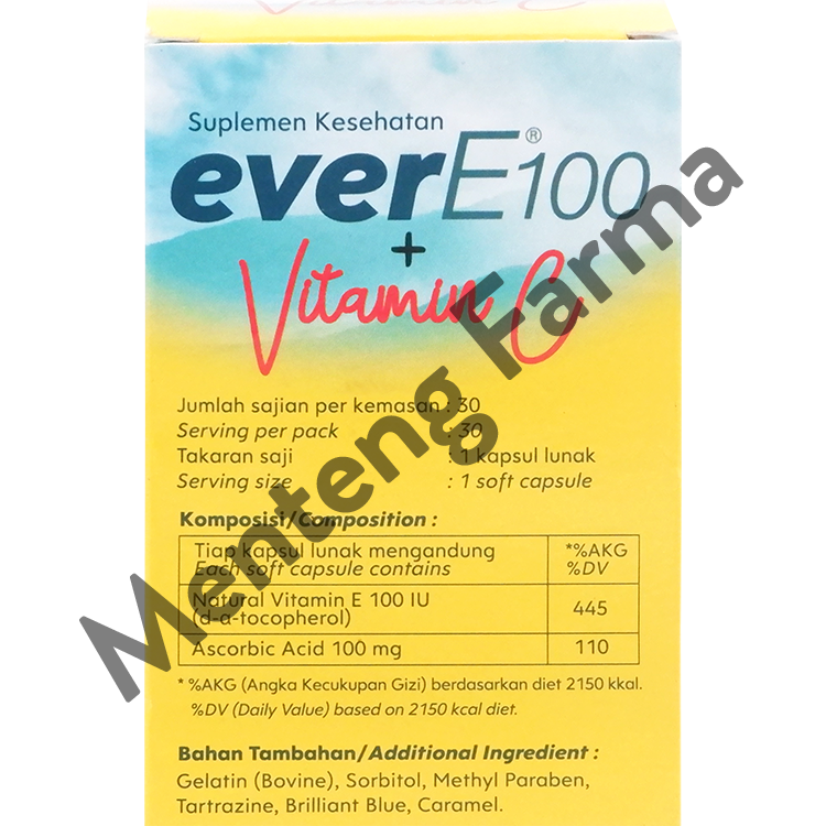 Ever E 100 + Vitamin C 30 Kapsul - Suplemen Vitamin E dan C