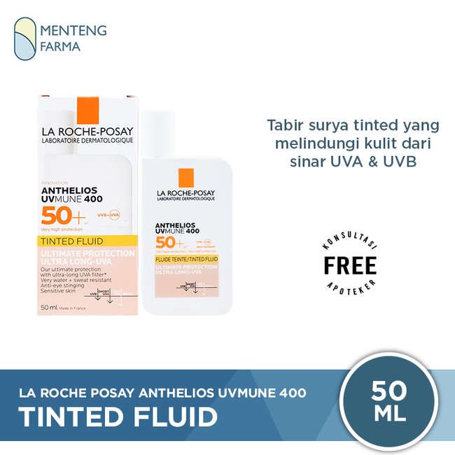 La Roche Posay Anthelios UVmune 400 Tinted Fluid 50 mL - Melindungi dari Sinar UVA & UVB