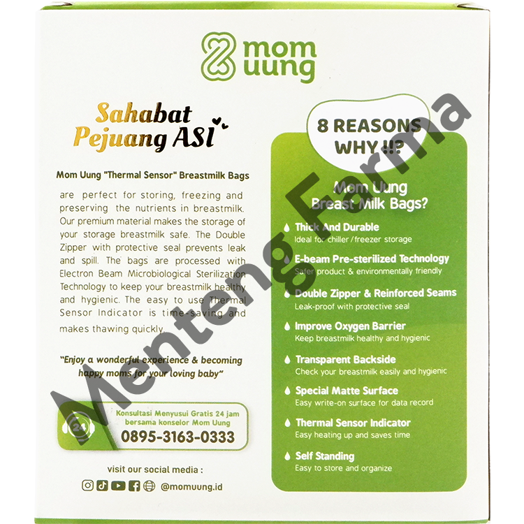 Mom Uung Asi Bag 100 mL 30 Pcs - Kantong Penyimpanan ASI