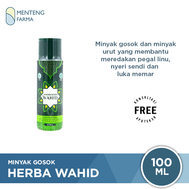 Minyak Gosok Herba Wahid 100 mL - Mengatasi Masuk Angin & Nyeri Sendi