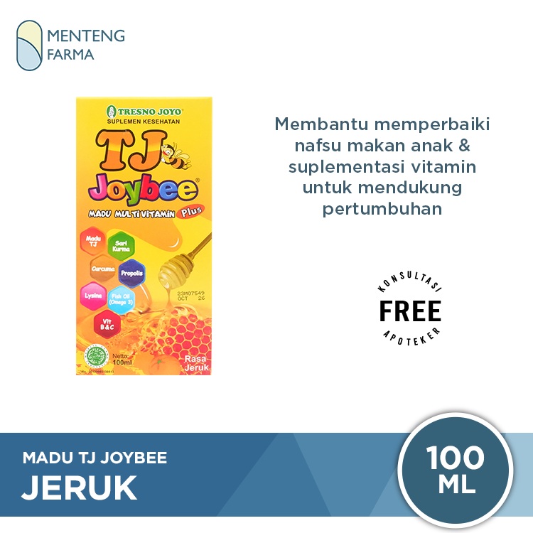 Madu TJ Joybee Jeruk 100 mL - Madu Multivitamin Anak