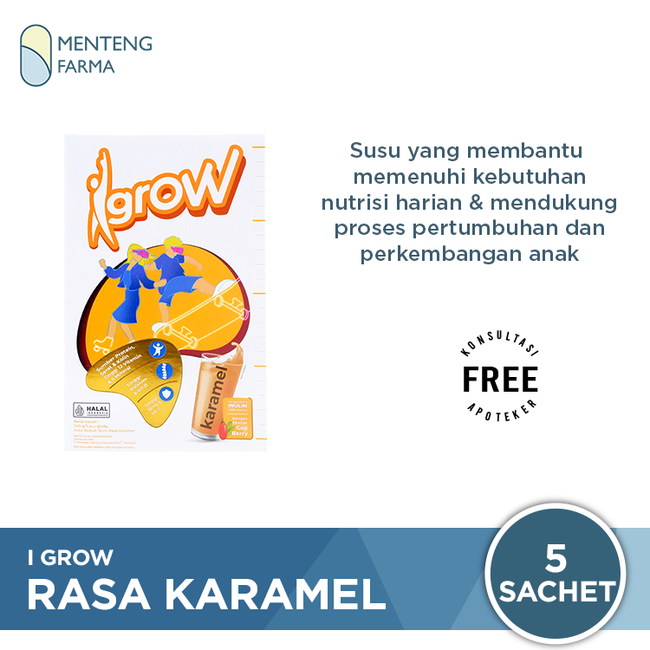 I Grow Karamel 5 Sachet - Susu Pertumbuhan Anak