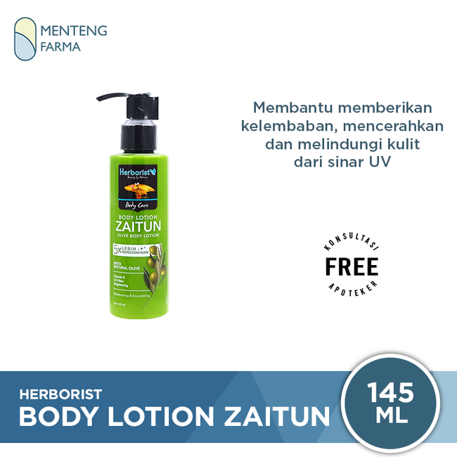 Herborist Body Lotion Zaitun 145 mL - Melembabkan dan Mencerahkan Kulit