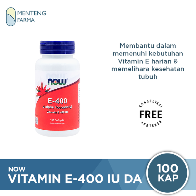 NOW Vitamin E-400 IU DA 100 SoftGels - Suplementasi Vitamin E