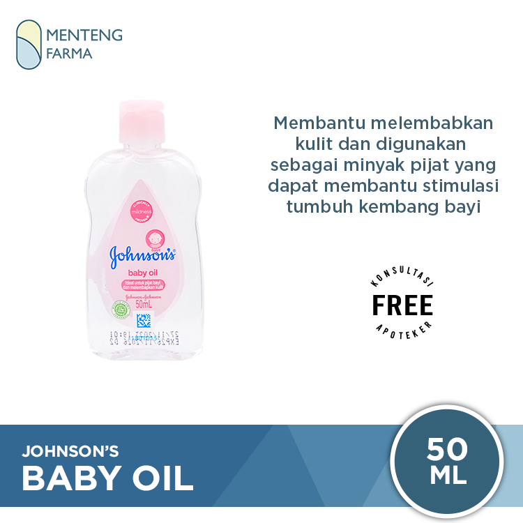 Johnson's Baby Oil 50 mL - Melembabkan Kulit & Minyak Pijat Bayi